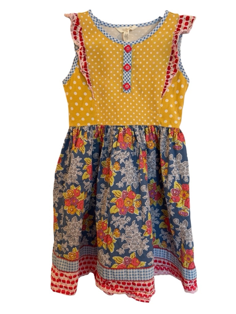 Matilda Jane Around the Globe Girls Yellow & Blue Floral Mix-Print Dress